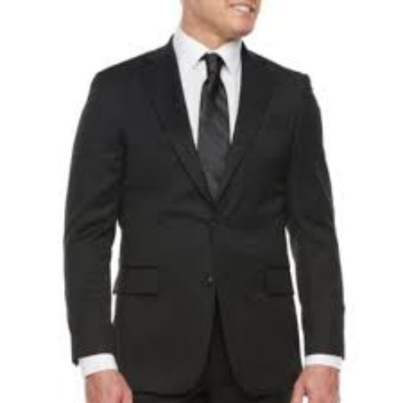 NWT STAFFORD MEN'S CLASSIC FIT COOLMAX SUIT JACKET BLACK 46 SHORT - Picture 1 of 7